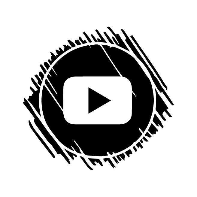 Biểu Tượng hình Logo Youtube Đen Trắng